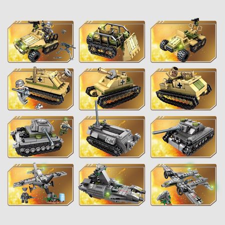 Sembo Building Blocks 1061pcs Military Series Helicopter ww2 Figures Weapon Gun Soldiers Tank Educational Toys for Children Gift
