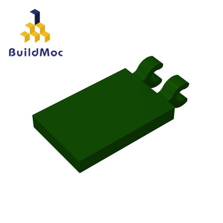 BuildMOC 30350 Tile Modified 2 x 3 with 2 Clips For Building Blocks Parts DIY LOGO Educational Tech Parts Toys