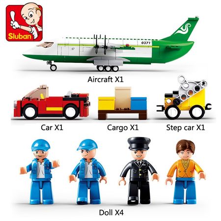 Sluban 383pcs City  Airplane Toy Air Bus Airplane  Building Blocks Toy Set Model Aircraft Toy DIY Bricks Planes Compatible with