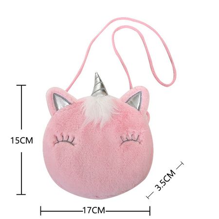 Girls Shoulder Bag Cute Kawaii Plush Unicorn Animals Messenger Bag Kids Keys Coin Purse Lovely Princess Mini Handbag