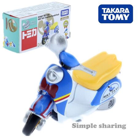 Takara Tomy Tomica Diseny Donald Duck Car Model Kit Anime Figure Motorcycle Diecast Hot Baby Toys Funny Child Bauble