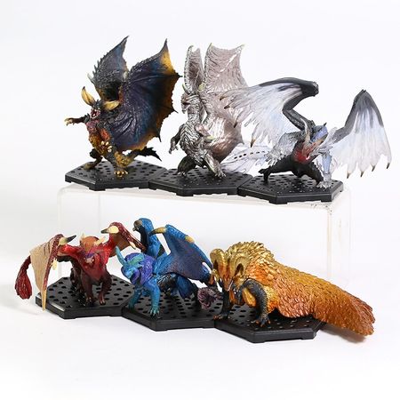 Game Monster Hunter Dragon PVC Figure Collectible Model Toys 6pcs/set