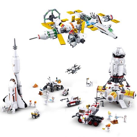 Rocket Base Launch Shuttle Satellite Astronaut Building Blocks  Nternational Space Station Spacecraft Bricks Kid Toys Gifts