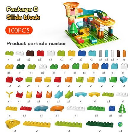 Large Particles Blocks Intelligence Assembled Building blocks For Boys And Girls Compatible Duploed Marble Race Run Track Blocks