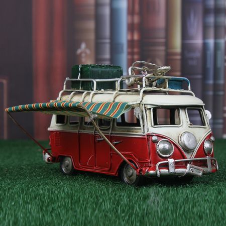 Factory creative gifts metal crafts antique ornaments iron car model Volkswagen bus home furnishings