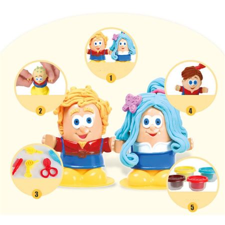 Colorful 3D Play Dough Hairdresser Model Set  Modeling Clay Plasticine Kids Toys DIY Tool Pretend Play Hairstylist Learning Toy