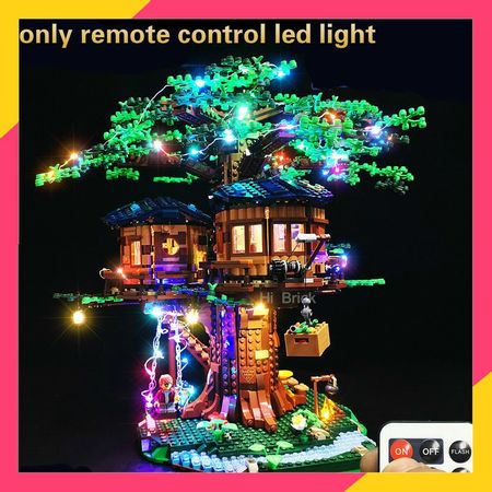 Tree House Compatible forest ideas Model Leaves Building Blocks and led light Educational Toy Chirstmas Compatible 21318