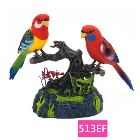 Pet Bird Toy Talking Bird Family Pet Bird Pet Bird Cage Electric Voice Control for Children's Birthday Gifts