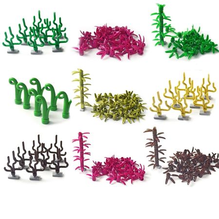 City Tree Plant Accessories Building Blocks Seaweed grass Bush Leaf bamboo island river base plate Compatible All Brands