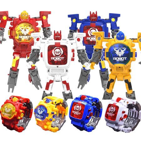 Trasformation Wristwatch Toy Children Cartoon electronic Watches Kids Xmas Gifts Boys Robot Transformation Toys