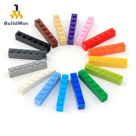 40pcs DIY Building Blocks Figures Thick Bricks 1x6 Dots Educational Creative Size Compatible With lego Plastic Toys for Children
