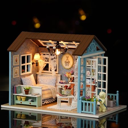 Doll House DIY Miniature Dollhouse Model Wooden Toy Furnitures Casa De Boneca Dolls Houses Toys Birthday Gift Forest Times Z-007