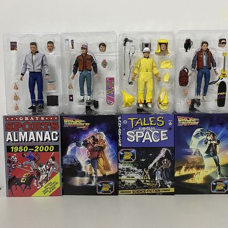 Neca Back To The Future II Sports Doc Brown Biff Tannen Space Marty McFly Action Figure Almanac Martin The 35th Anniversary