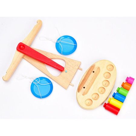 Wooden Math Match Game Board Toys Weight Balance Scale Toy Enlightenment Fun Balancing Kids Montessori Learning Board Wood Toys