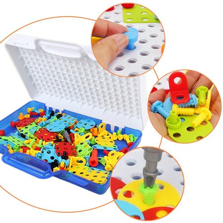 Children Electric Drill Toys Nut Disassembly Match Tool Assembled Blocks Sets Educational Toys For Boys Building Design Gift