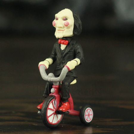 Classic Horror Film Saw Billy Jigsaw 5cm Figure with Bike Box Phone Bag Key Chain Movie Model Toys Figurine Doll