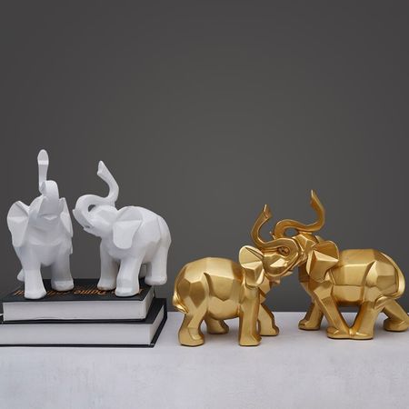 Nordic geometry elephant mother and son love resin ornaments porch living room dining room coffee shop clothing shop decoration