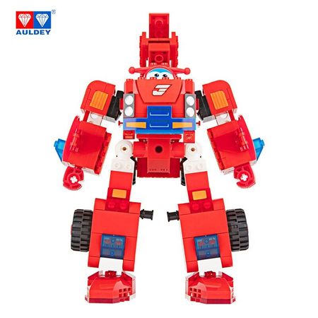 AULDEY Super Wings Small Particle Building Blocks JETT Deformation Fire Truck/DIZZY Rescue Vehicle/DONNIE Engineering Vehicle
