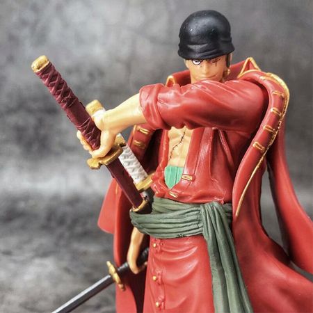 ONE PIECE Theatre Edition Red Coat ZORO Statue Three Knives Swordsman Roronoa Zoro PVC Figure Action Anime Lover Figurine