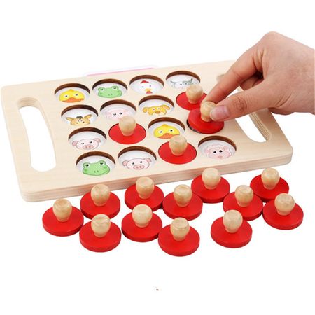Kids Wooden Memory Stick Match Chess Game Baby Early Educational Toys Puzzles Training Family Party Board Game for Children