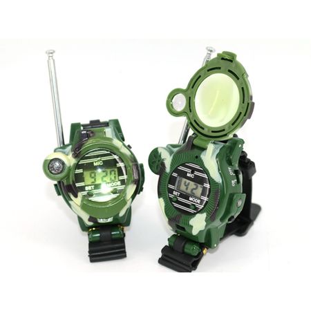 2 Pcs Children Toy Walkie Talkie Kids Watch Outdoor Interphone Gifts Toys Camouflage Style Compass Kids Interactive Toys