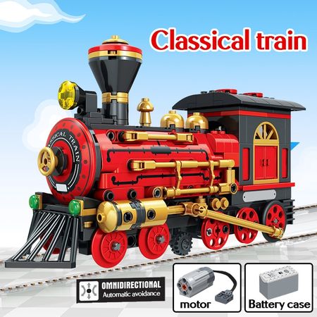 372pcs City Electric Classical Red Train Building Blocks Technic Classic Power Train Model Bricks Toys for Kids Gifts