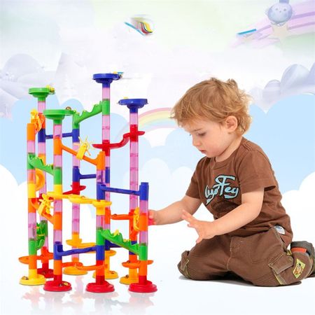 DIY Maze Balls Track Building Blocks Toys For Children Construction Marble Race Run Pipeline Block  Educational Toy Game