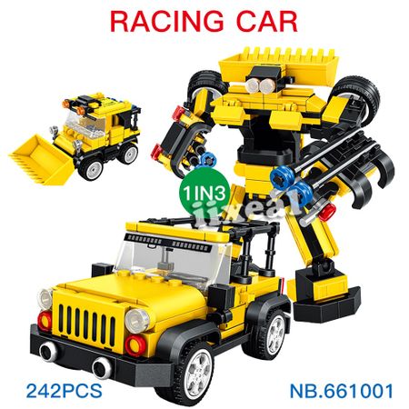 Building Blocks Transformation Robot Fit Lego Movie Car 3in1 with City Action Figures Bricks CREATOR Toys for Children Gift