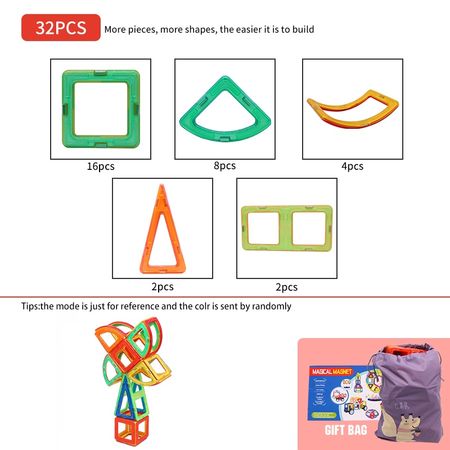 Gift Bag Big Size Magnetic Designer Construction Set Model & Building Toy Plastic Magnetic Blocks Educational Toys For Kids