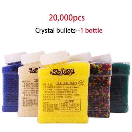 1 Bottle & 20000 Pcs Color Crystal Soft Water Bullets Gun Toy Paintball Mud Grow Beads Balls Soil Guns Accessories Toys For Boys