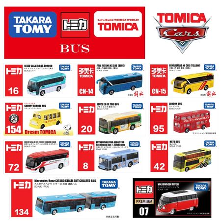 Takara Tomy Tomica Bus Series Tram London School Bus Kids Toys Gift Long-Distance Passenger Coach Model Kit