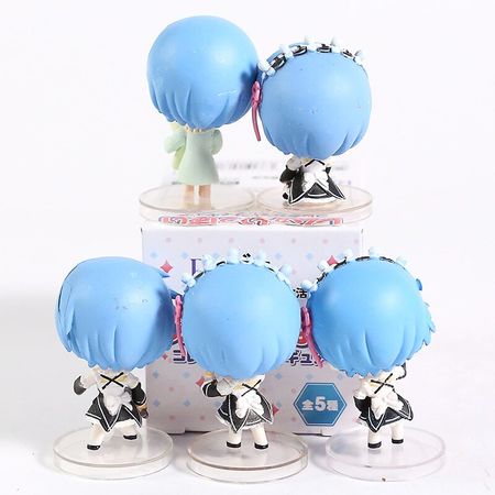 Re:Life in a Different World from Zero Anime Figure Rem Q Version PVC Action Figure Collectible Model Toys 5pcs/set