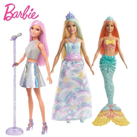 Original Barbie Baby Dolls Mermaid Princess Rock Stars Fashion Birthday Present Girl Bonecas Kids Toys for children Girls