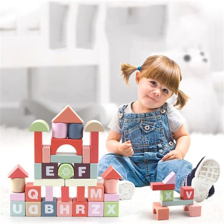 94Pcs/set Large Size Wooden Building Blocks Children Toy Digital Letters Assembly Block Intellectual Educational Wood Baby Toy