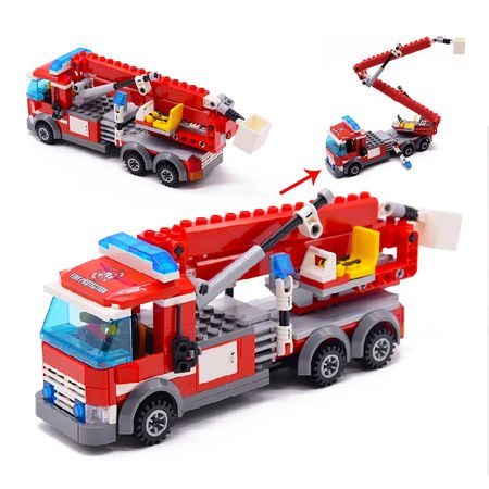 KAZI Ladder Fire Truck City Friends Model Building Blocks Bricks Toys For boys Christmas Gifts