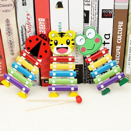 5 scales Music Instrument Toy Wooden Cartoon Xylophone Children Kids Enlightenment Percussion Musical Baby Educational Toys Gift