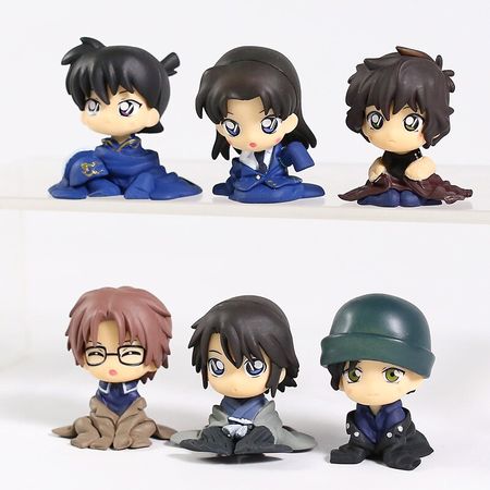 Detective Conan Kudou Shinichi Miyamoto Yumi Sera Masumi Akai Shuuichi Okiya Subaru PVC Action Figure Model Toys Gift 6pcs/set