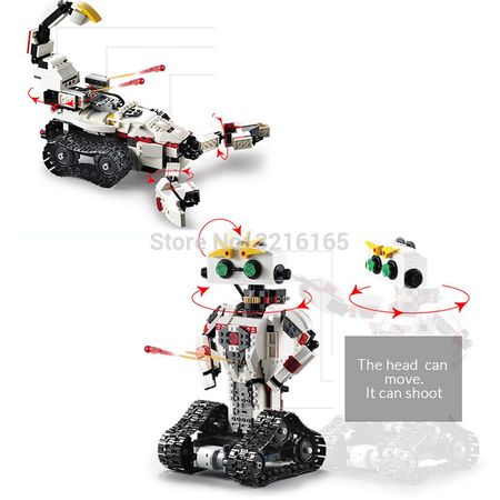 710pcs RC Robot 2-in-1 Transform Scorpion Building Block Lithium battery Motor shoot Bullet Compatible Major Brands Gift for kid