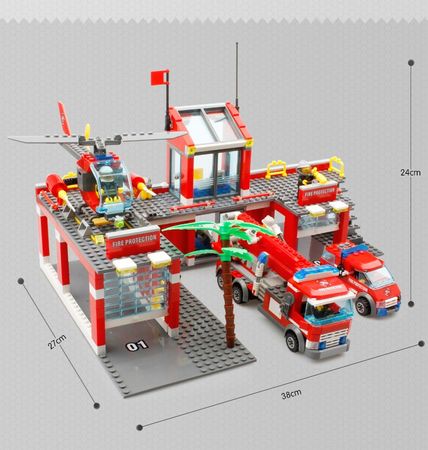 Fire fight Station Compatible city Firefighter Truck building block 774PCS rescue vehicle helicopter Truck toys Construction
