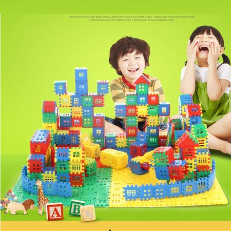 Large Size Plastic 3D Interconnecting Building Blocks Toys For Children Learning Colorful DIY Block Boys Toy Brain Game Gift