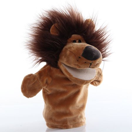 1pcs 25cm Hand Puppet Lion Animal Plush Toys Baby Educational Hand Puppets Story Pretend Playing Dolls for Kids Children Gifts