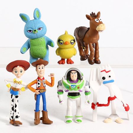  4 Woody Forky Ducky Bo Peep Jessie Miniature Action Figures Slinkydog Rex Bullseye Wheezy Figurines Dolls Kids Toys