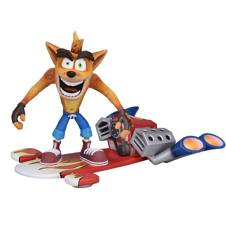 Neca Crash Bandicoot Deluxe Figure with Jet Board Joint Movable Action Figure Toy