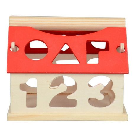 Wooden Number Digital Shape Matching Building Blocks House Model Early Childhood Educational Wood Disassembly Assembly Kids Toy