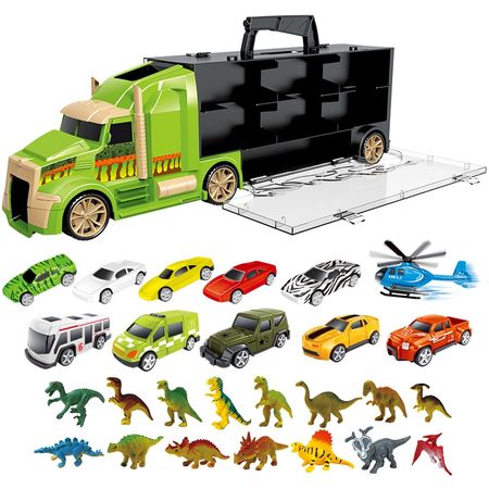 City Jurassic Park Technic Truck Creativie Dinosaur Transport Car Container Model Creator Helicopter DIY Toys For Children Gifts