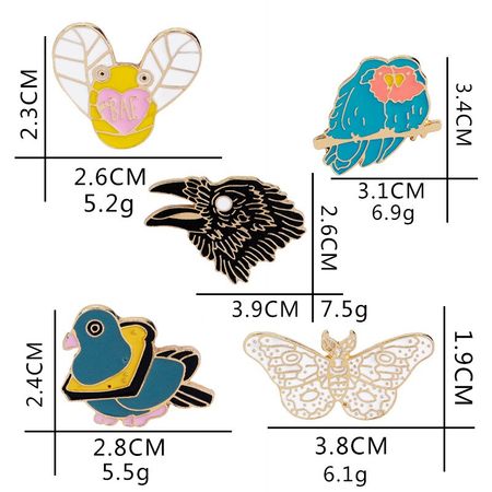 Forest Elf Collection Enamel Pins Cartoon Animals Brooches Butterfly Crow Bee Birds Brooch Pin Badges Gift for Boy Girl Kids