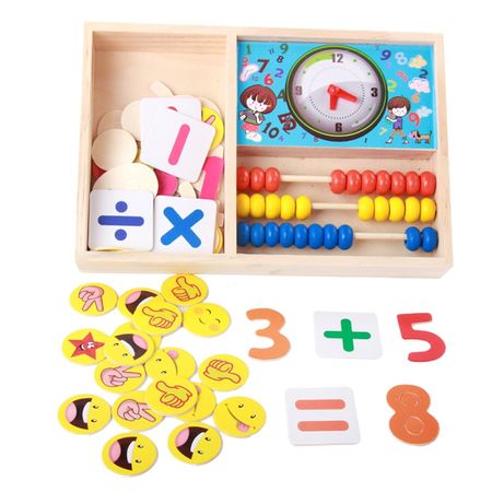 Kids Wooden Fun Digital Learning Card Toy Children's Stick/ Beads Arithmetic Learn Box Puzzle Baby Early Educational Math Toys