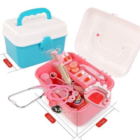 Wooden Simulation Doctor Toys Set Boy Girl Tool Box Real Life Injection Role Playing Nurse Child Hospital Play House Toys