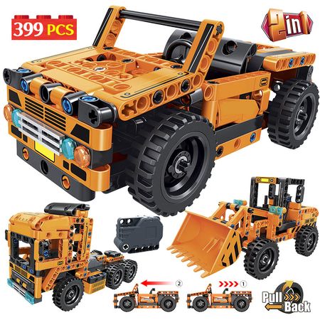 City Creator Off Road Car Building Blocks Technic Engineering Loader Trucks Container Bulldozer Bricks Toys For Boys