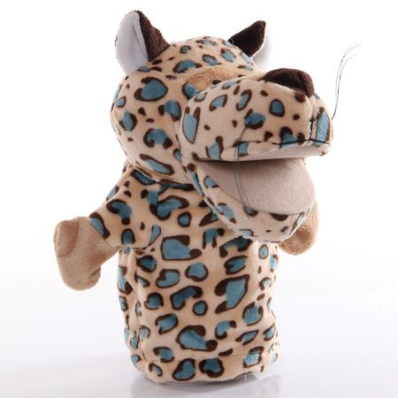 1pcs 25cm Hand Puppet Leopard Animal Plush Toys Baby Educational Hand Puppets Story Pretend Playing Dolls for Kids Children Gift